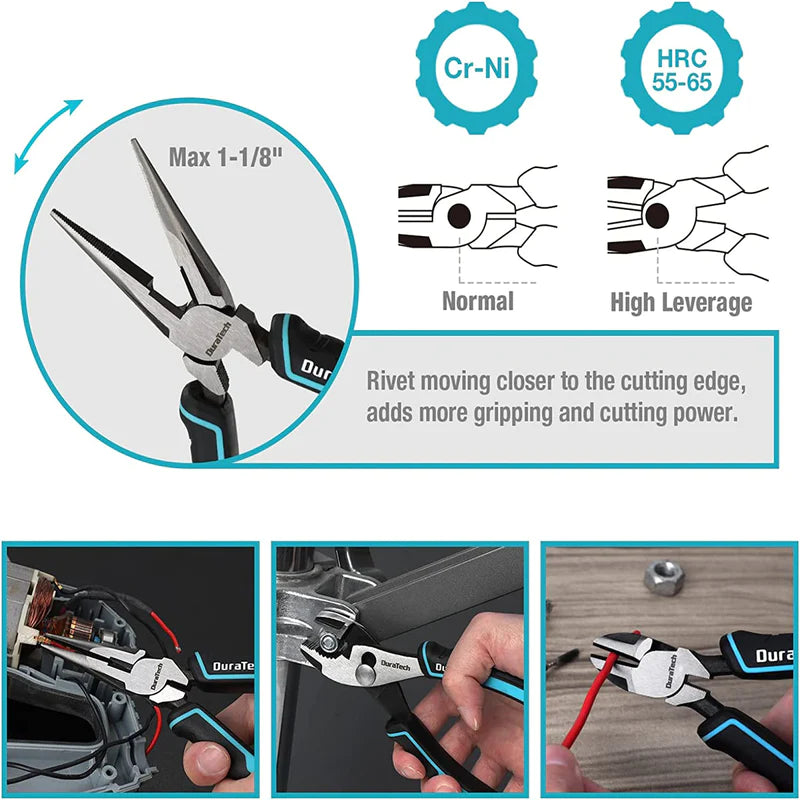 DURATECH 5PC pliers with rolllng pouch