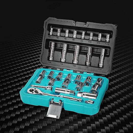 DURATECH 30-Piece Standard (SAE) and Metric Mechanic's ToolSet with Hard Case