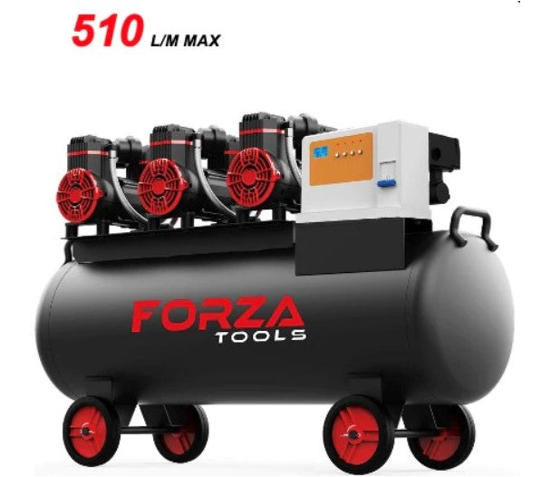 FORZA TOOLS FT2700100 OIL FREE PROFESSIONAL AIR COMPRESSOR 100 LITRES 15AMP NEW TECHNOLOGY