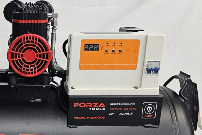 FORZA TOOLS FT2700100 OIL FREE PROFESSIONAL AIR COMPRESSOR 100 LITRES 15AMP NEW TECHNOLOGY