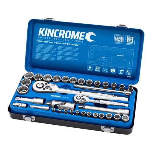 KINCROME SKT SET 35P 1/4 & 1/2D METRIC