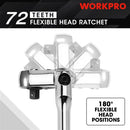 WORKPRO 1/4" DR FLEX HEAD RATCHET