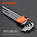 HARDEN 9PC EXTRA LONG HEX KEY WRENCH SET