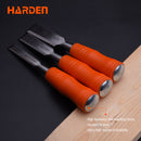 HARDEN 3PCE WOOD CHISEL SET ORANGE CIRCULAR HANDLE