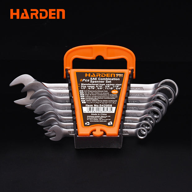 HARDEN 8PCE COMBINATION SPANNER SET A/F