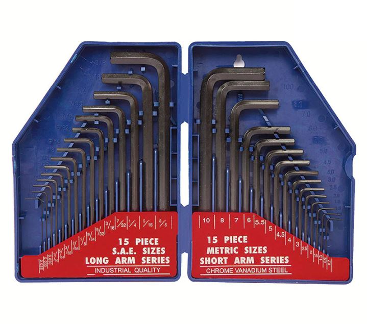 WORKPRO 30PC LONG ARM HEX KEY SET (METRIC & SAE)