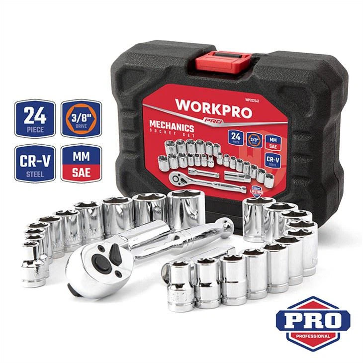 WORKPRO 24PCE 1/4"DR SOCKET SET
