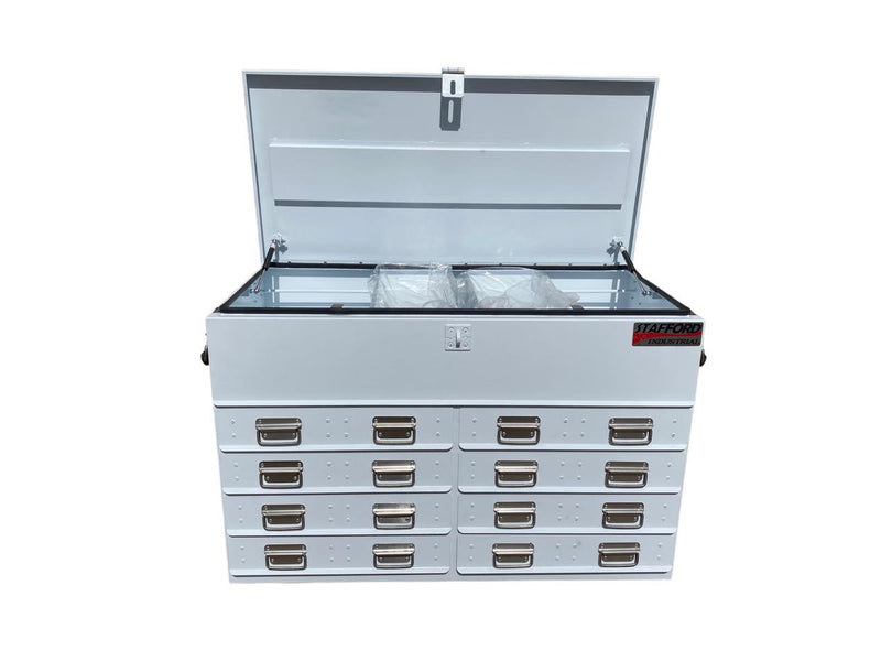 STAFFORD INDUSTRIAL WHITE 1100MM 8 DRAWER UTE BOX