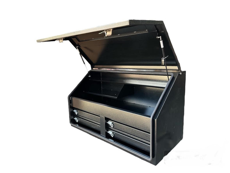 4 DRAWER 1300MM ANGLED BLACK TOOL BOX FRONT COVER