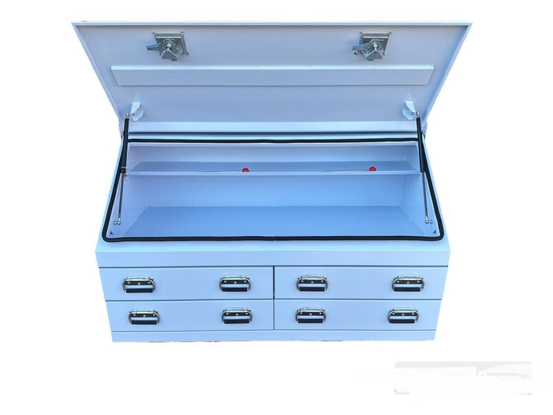 4 DRAWER 1300MM ANGLED WHITE HEAVY DUTY TOOL BOX