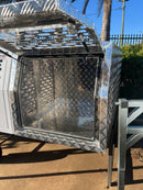 STAFFORD INDUSTRIAL DOGBOX 900MM X 1780MM X 860MM CHECKER PLATE CANOPY