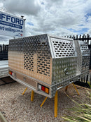 STAFFORD INDUSTRIAL DOGBOX 900MM X 1780MM X 860MM CHECKER PLATE CANOPY