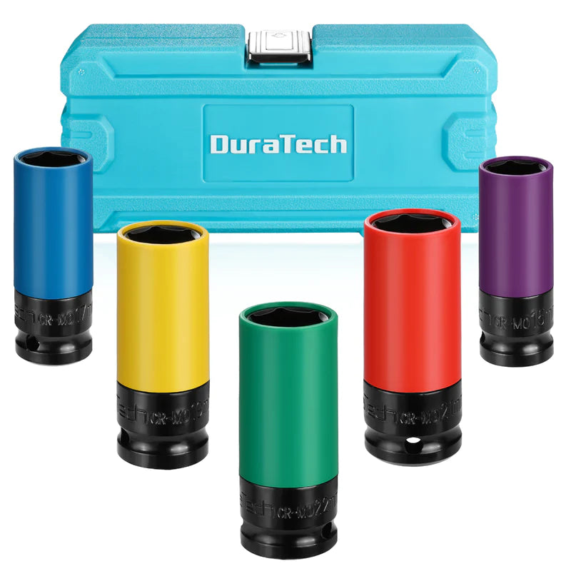 DURATECH 5pc 1/2" Drive Wheel Protector Impact Socket