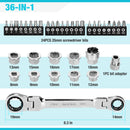 DURATECH 36PC FLEX HEAD RATCHETING DOUBLE BOX END