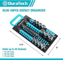 DURATECH 48-pieces Portable socket organizer tray blue