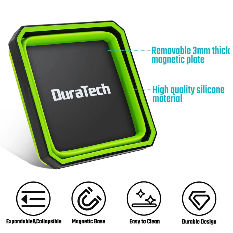 DURATECH 3Pack Magnetic foldable silicone tool tray