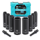 DURATECH 10-Piece 3/8" Drive Metric lmpact Sockets Set