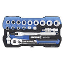 KINCROME LOK-ON Socket Set 19 Piece 3/8" Drive - Metric