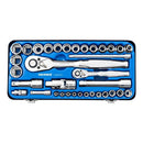 KINCROME Socket Set 35 Piece 1/4 & 1/2" Drive - Metric