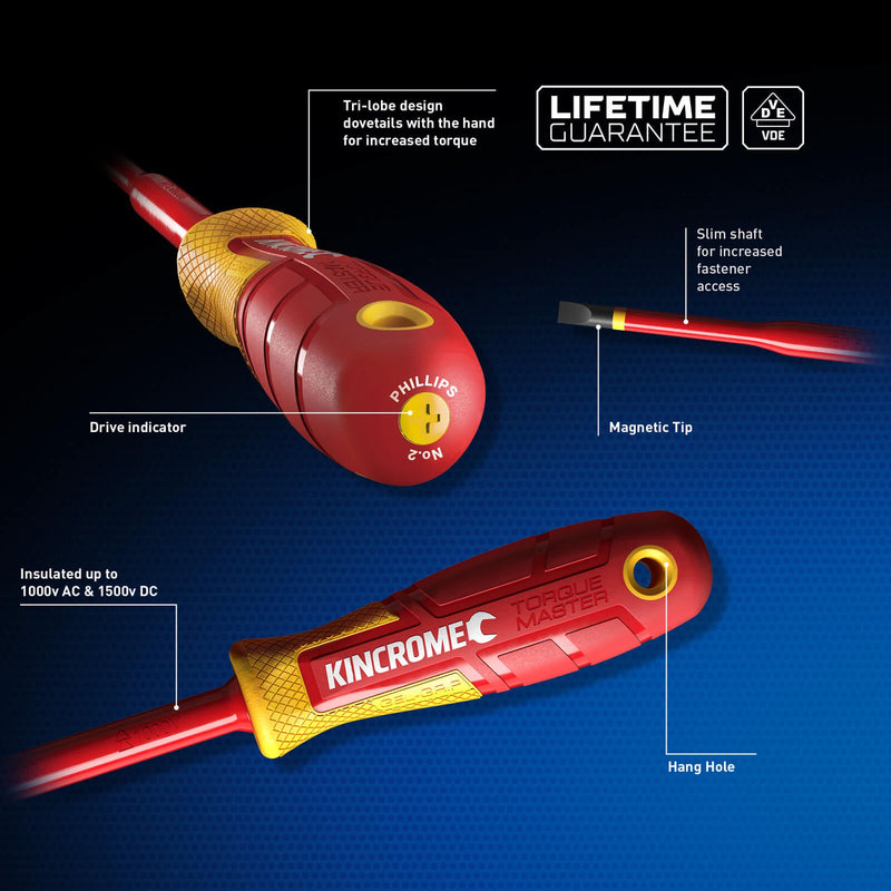 KINCROME TorqueMaster® Blade VDE Screwdriver 3 x 100mm