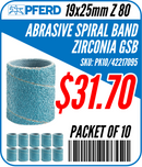 (PACKET OF 10) Pferd ABRAS. SPIRAL BANDS GSB 1925 Z 80 BULK-P