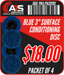 (PACKET OF 4) BLUE 3" SURFACE CONDITIONING DISC