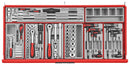 TENG 622PCE 37" 7 DRAWER ROLL CABINET TOOL KIT, METRIC & IMPERIAL, PS TRAYS, RED
