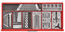 TENG 622PCE 37" 7 DRAWER ROLL CABINET TOOL KIT, METRIC & IMPERIAL, PS TRAYS, RED