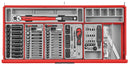 TENG 622PCE 37" 7 DRAWER ROLL CABINET TOOL KIT, METRIC & IMPERIAL, PS TRAYS, RED