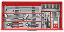 TENG 622PCE 37" 7 DRAWER ROLL CABINET TOOL KIT, METRIC & IMPERIAL, PS TRAYS, RED
