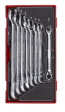 TENG 8PCE REVERSIBLE RATCHET AF COMBINATION SPANNER SET - TC-TRAY