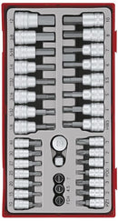 TENG 35PCE 1/4" & 3/8" DR. BITS SOCKET SET - TC-TRAY