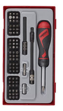 TENG 74PCE MD RATCHET SCREWDRIVER BITS SET - TC-TRAY