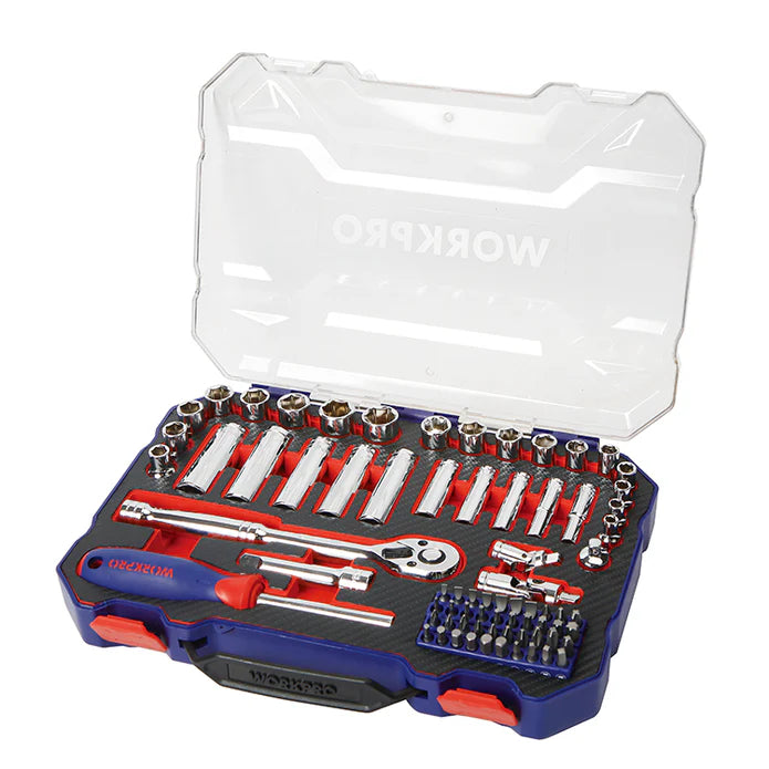 WORKPRO 75PC 1/4" & 3/8" DR METRIC SOCKET SET