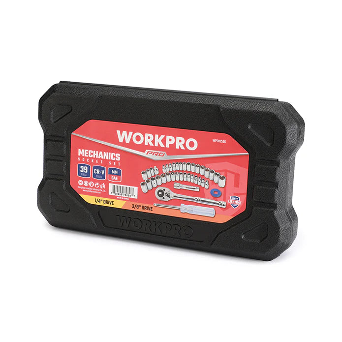 WORKPRO 39PC 1/4" +3/8"DR. Socket Set