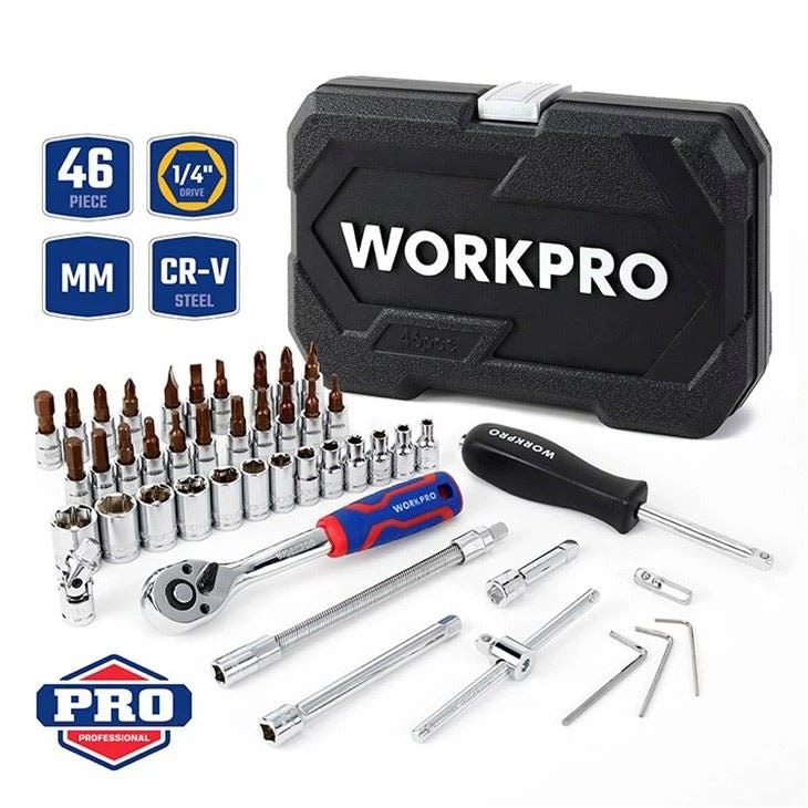 WORKPRO 46PC 1/4"DR SOCKET SET
