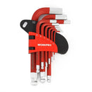 WORKPRO 9PC SHORT ARM BALL POINT HEX KEY SET (SAE)
