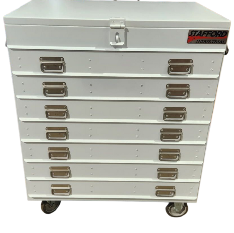 STAFFORD INDUSTRIAL TOOL TROLLEY WHITE 7 DRAW EXTREMELY HEAVY DUTY