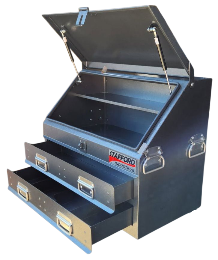 STAFFORD TC700 SERIES 2 DR BLACK TOOL BOX ANGLED