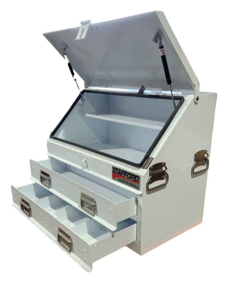 STAFFORD TC700 SERIES 2 DR WHITE TOOL BOX ANGLED