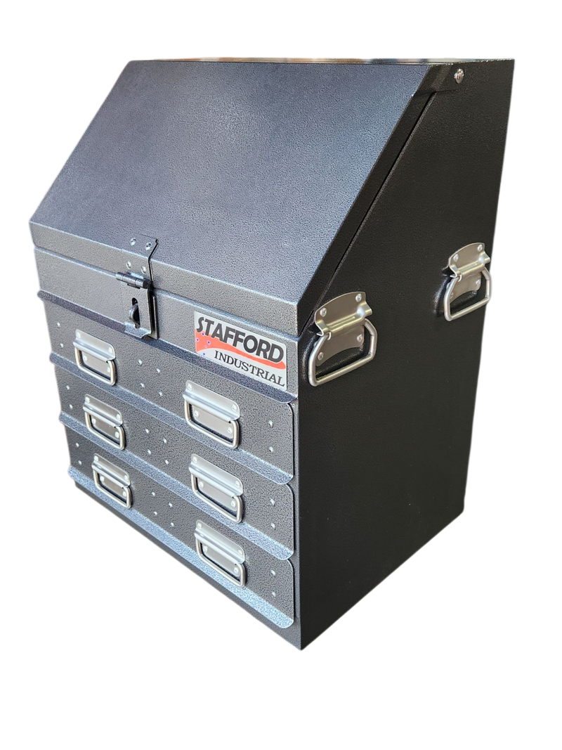 STAFFORD INDUSTRIAL TC550 SERIES UTE BOX 3 DR BLACK UTE BOX ANGLED