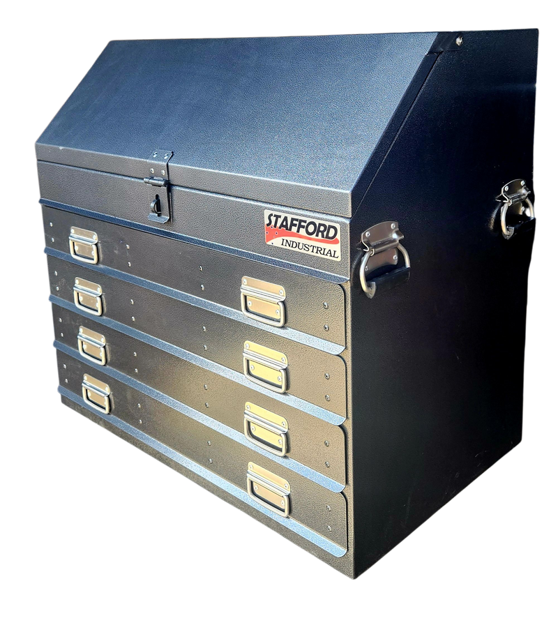 STAFFORD INDUSTRIAL TC880 SERIES 4 DRAWER TRUCK BOX BLACK ANGLED