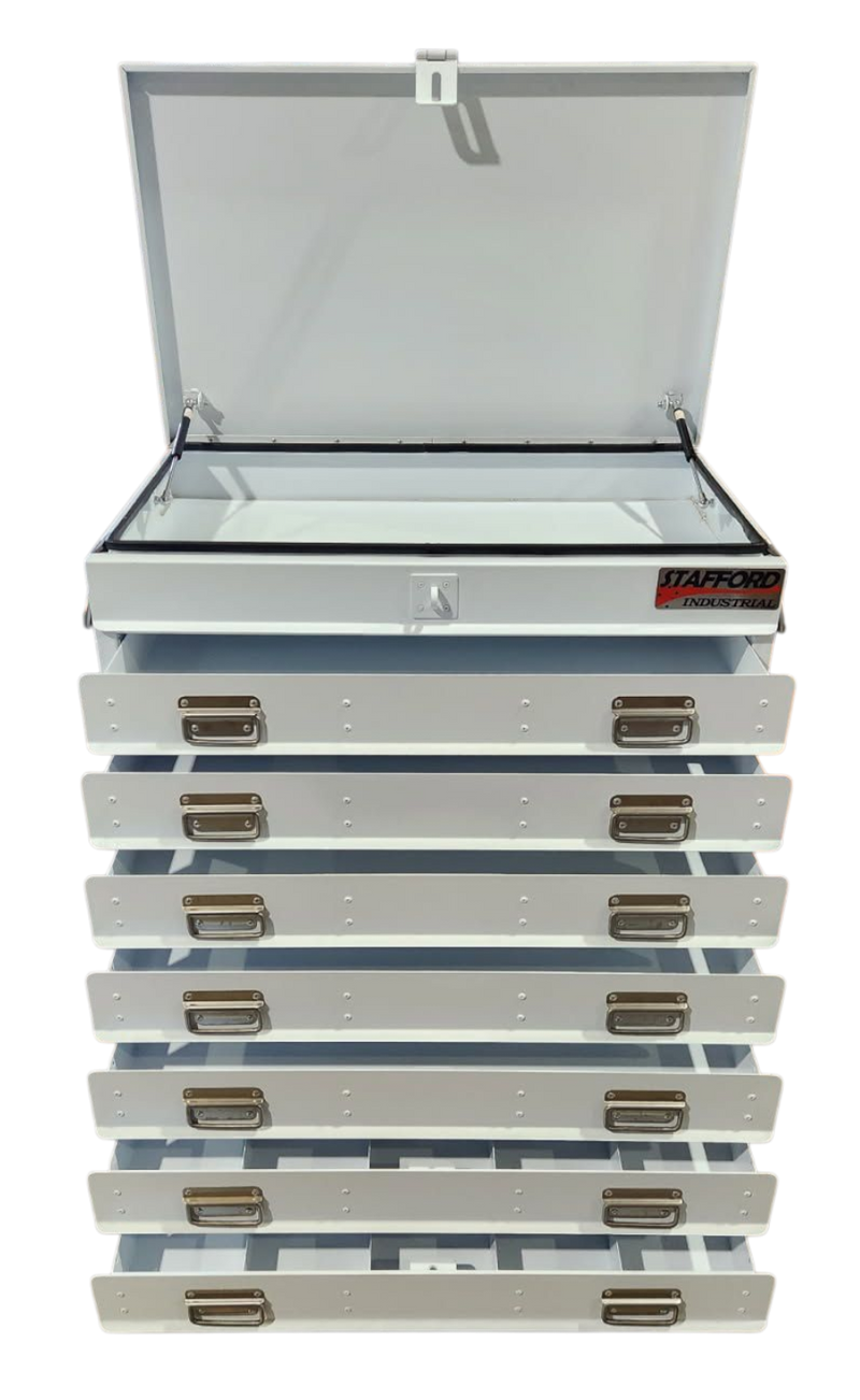 STAFFORD INDUSTRIAL TOOL TROLLEY WHITE 7 DRAW EXTREMELY HEAVY DUTY