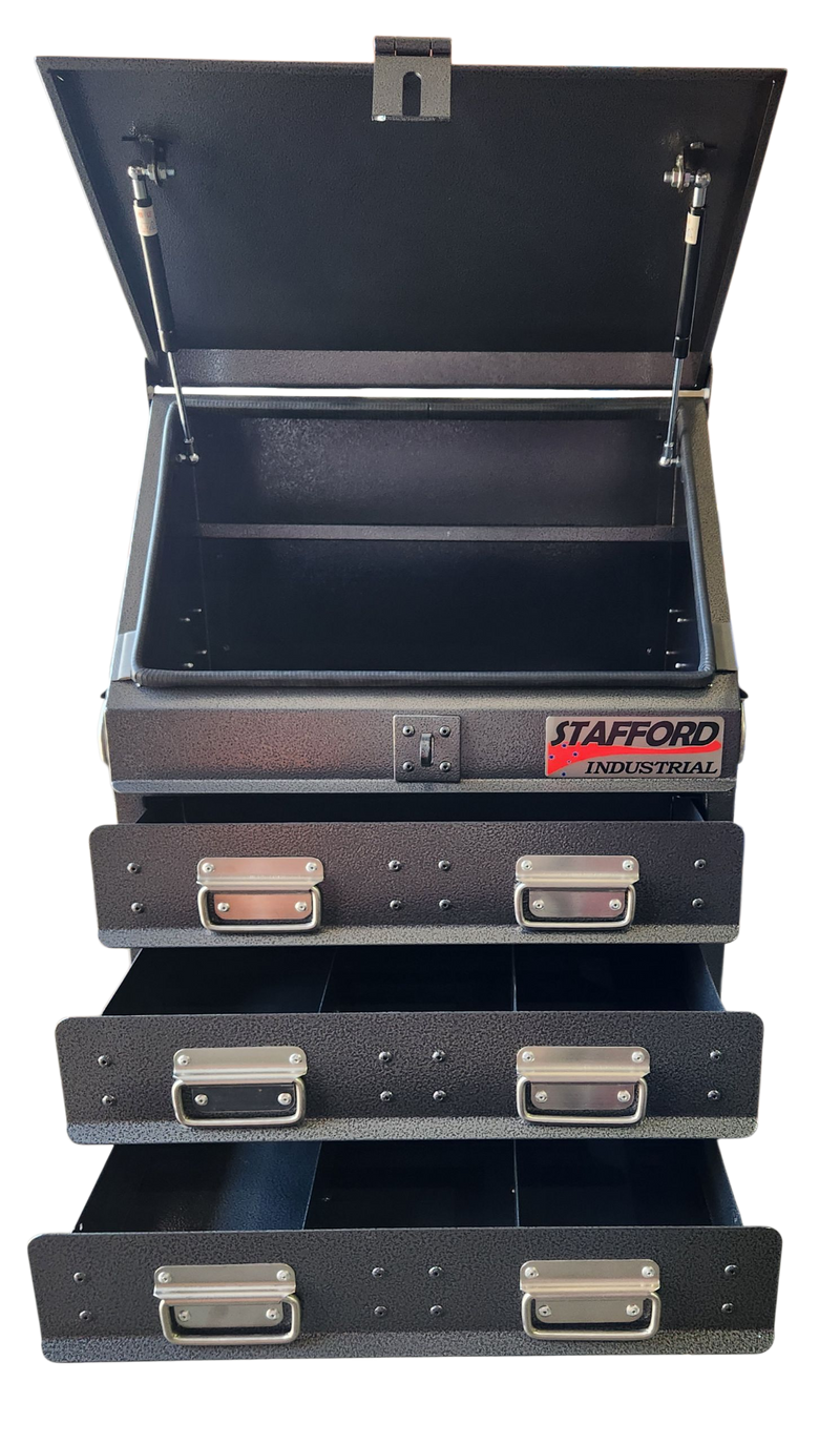 STAFFORD INDUSTRIAL TC550 SERIES UTE BOX 3 DR BLACK UTE BOX ANGLED