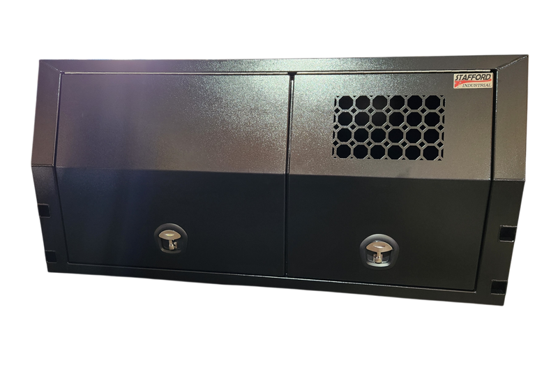 STAFFORD INDUSTRIAL CANOPY WITH 1/4 DOGBOX 3 DOOR BLACK 1800 x 1780 x 860MM 3MM