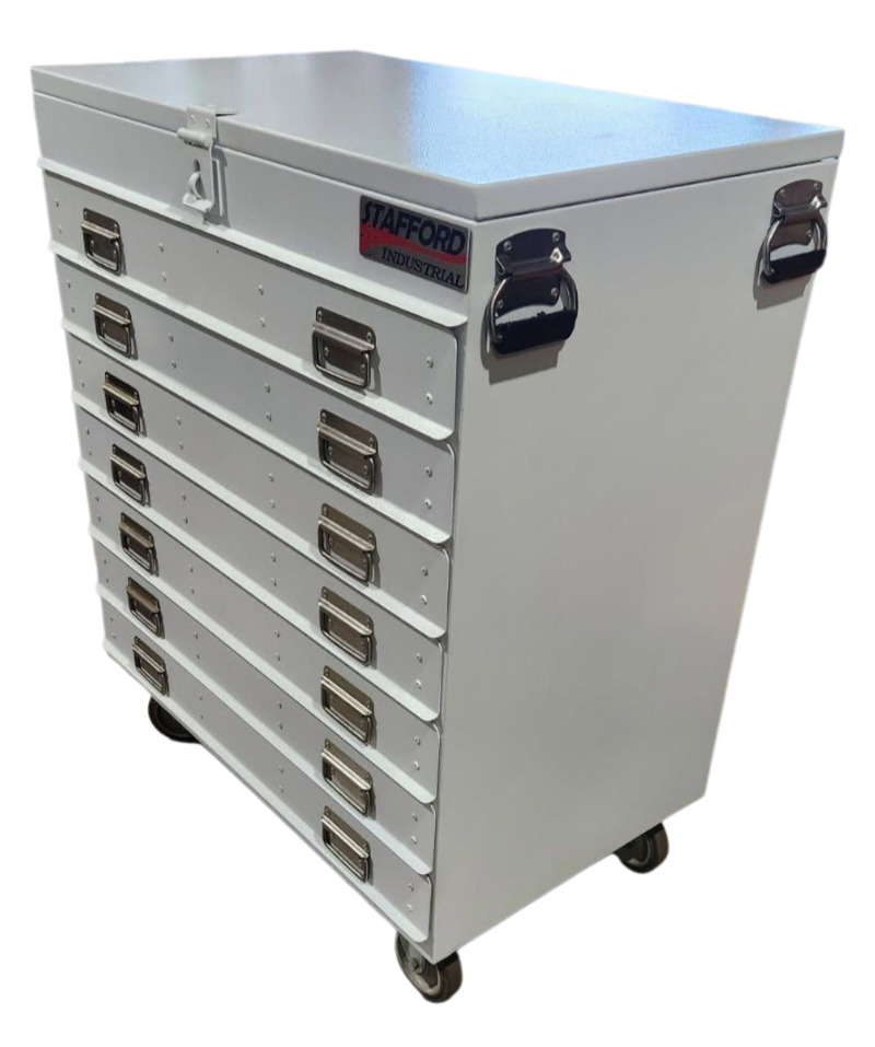 STAFFORD INDUSTRIAL TOOL TROLLEY WHITE 7 DRAW EXTREMELY HEAVY DUTY