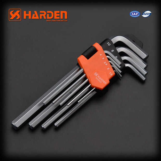 HARDEN 9 PCE LONG HEX KEY WRENCH