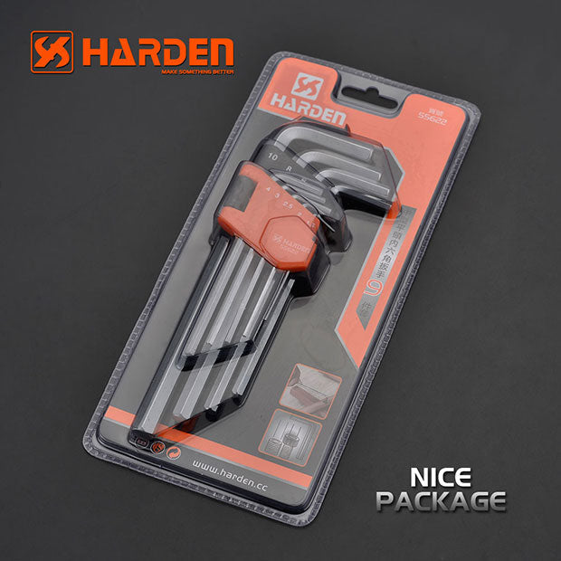 HARDEN 9 PCE LONG HEX KEY WRENCH