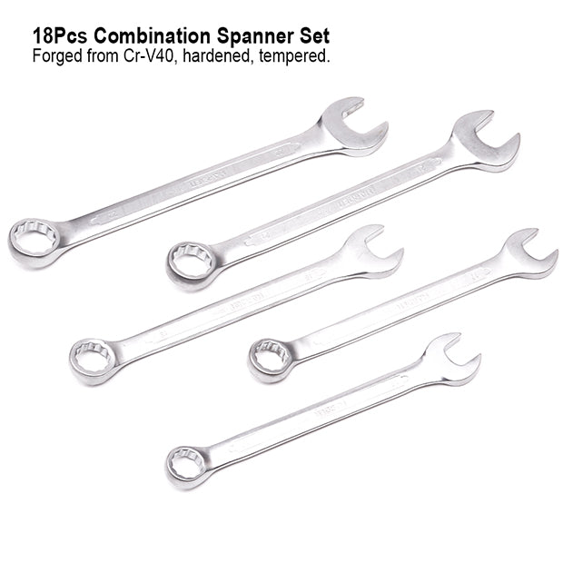 HARDEN- TRAY 18PCE COMBINATION SPANNER SET