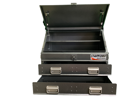 STAFFORD INDUSTRIAL TC700 SERIES 2 DRAWER ANGLE BLACK TOOL BOX